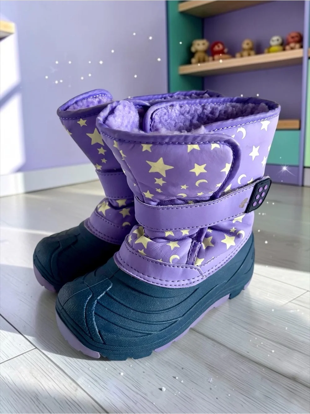 Cat & Jack Purple & Navy Thermolite Star Winter Boots Toddler Girls Size 11
